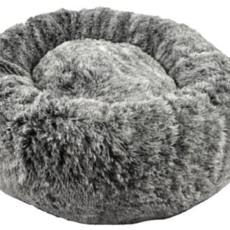 Donut Furry Pet Bed Bicolour - Black
