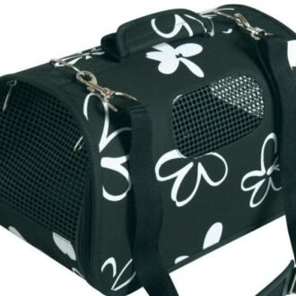 Pet Carrier Flower Black Small
